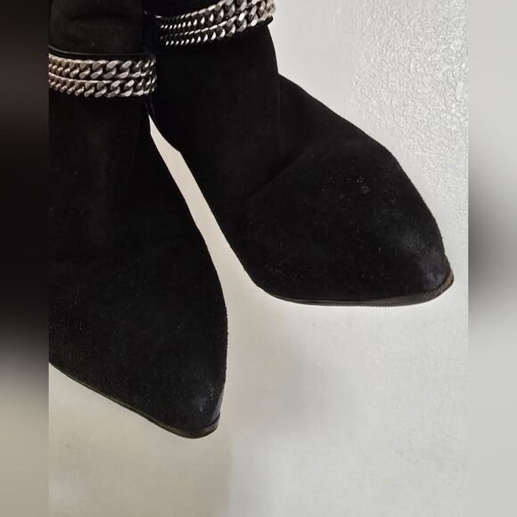 Saint Laurent Black Suede Pointed Toe Boots Size 8.5 - Picture 7 of 15
